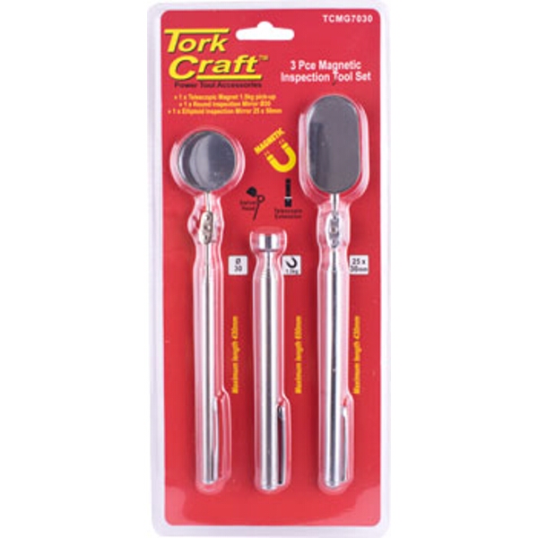 Tork Craft Magnetic Inspection Tool Set 3Pc 2 X Insp. Mirror 1 X Pick Up