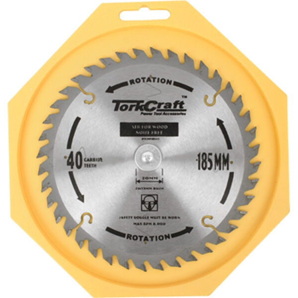 Tork Craft Blade TCT Noise Free 185X40T 20-16mm