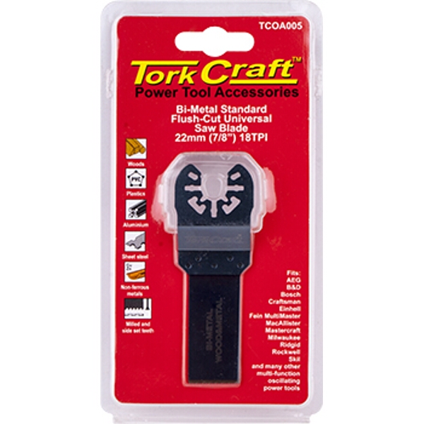 Tork Craft Quick Change Flush Cut Metal Saw Blade 22mm(7/8″)18Tpi