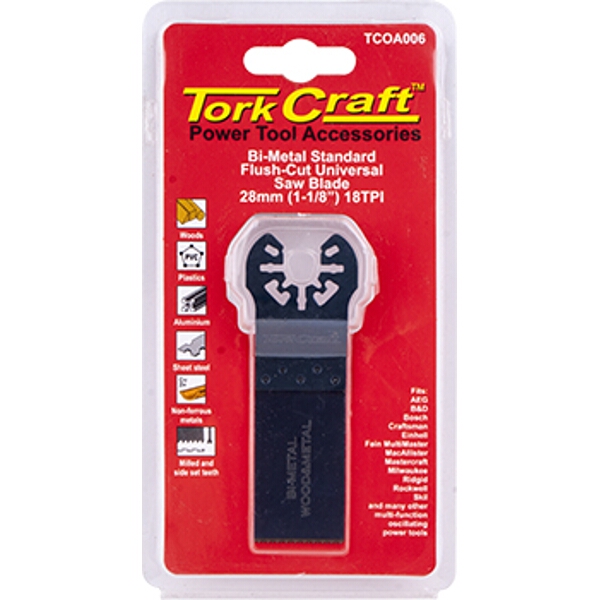 Tork Craft Quick Change Flush Cut Metal Saw Blade 28mm(1-1/8″)18Tpi