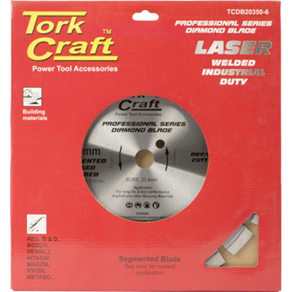 Tork Craft Diamond Blade 350X25.4mm Asphalt Laser Welded Segmented Tar