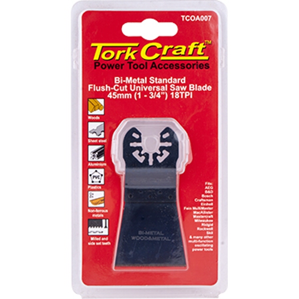 Tork Craft Quick Change Flush Cut Universal Saw Blade 45mm(1-3/4″)18Tpi