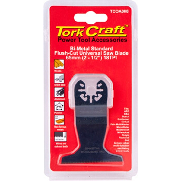 Tork Craft Quick Change Flush Cut Universal Saw Blade 65mm(2-1/2″)18Tpi