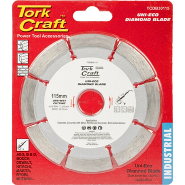 Tork Craft Diamond Blade Segm. 115mm Reinf.Concrete