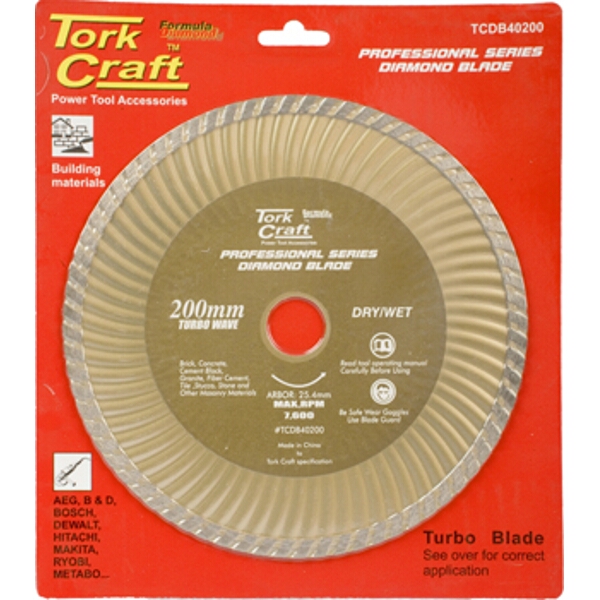 Tork Craft Diamond Blade 200X25.4mm Turbo