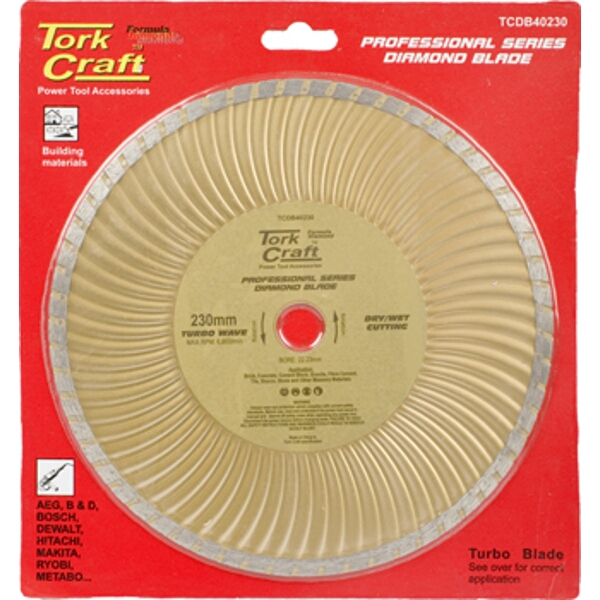 Tork Craft Diamond Blade 230mm Turbo Wave Professional