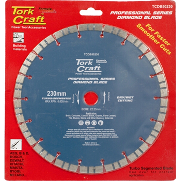 Tork Craft Diamond Blade Turbo-Segmented 230X22.23mm