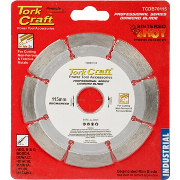 Tork Craft Diamond Blade Seg.115 X 22.23mm For Metal Cutting