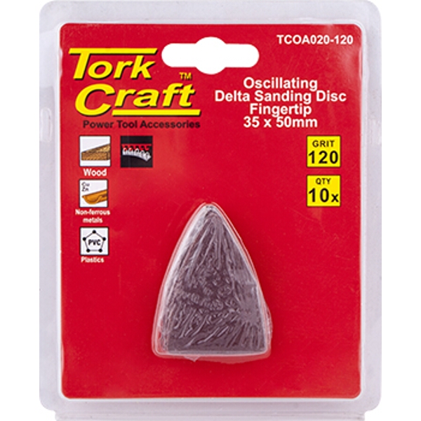 Tork Craft Oscillating Sandpaper A/O 35X50mm 10Pc Fingertip 120Grit