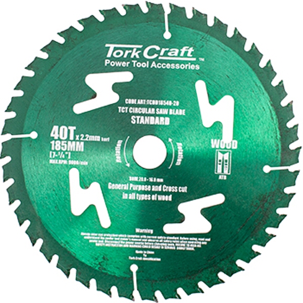 Tork Craft Blade TCT 185X40T 20/16 Gen/Purp