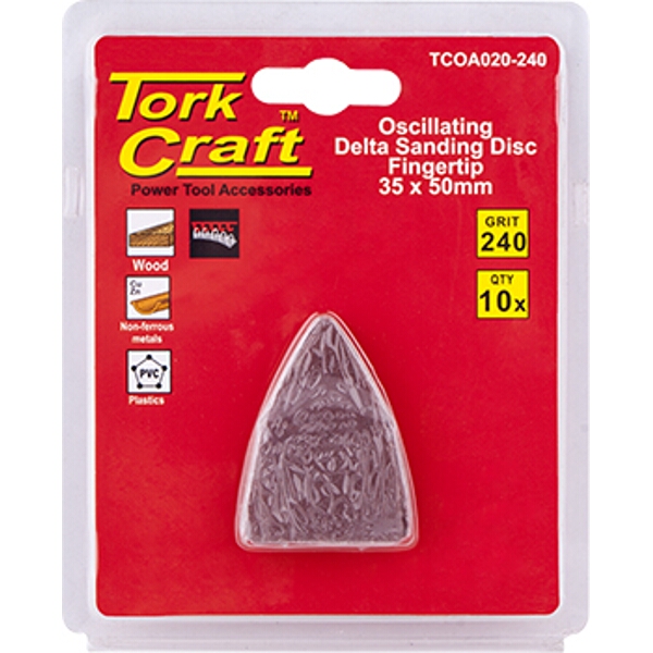 Tork Craft Oscillating Sandpaper A/O 35X50mm 10Pc Fingertip 240Grit