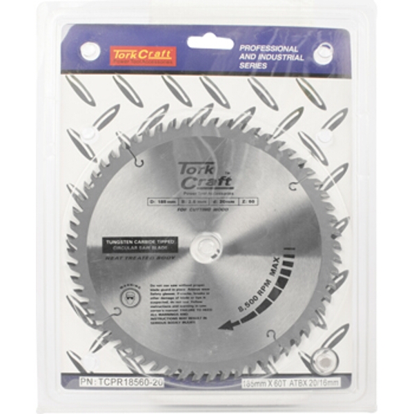 Tork Craft Blade TCT 185 X 60T 20/16 Atb Positive Professional Industrial