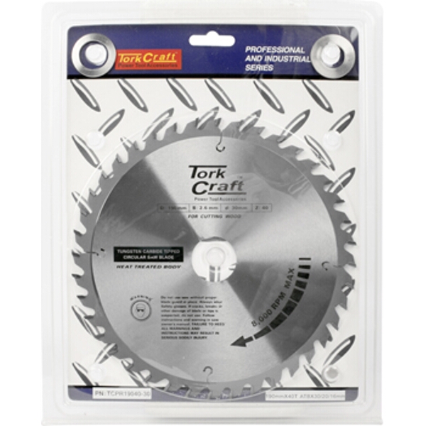 Tork Craft Blade TCT 190X40T 30/20/16 Atb Positive Professional Industrial