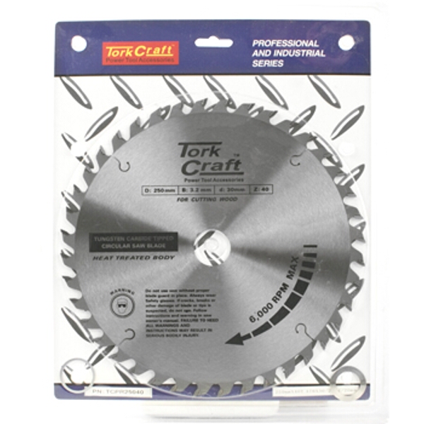 Tork Craft Blade TCT 250 X 40T 30/1/20 Atb Positive Professional Industrial