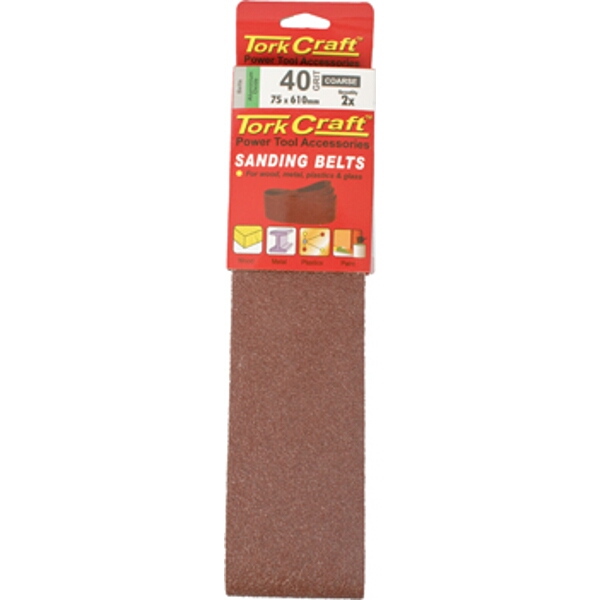 Tork Craft Sanding Belt 75 x 610mm 40Grit 2/Pack