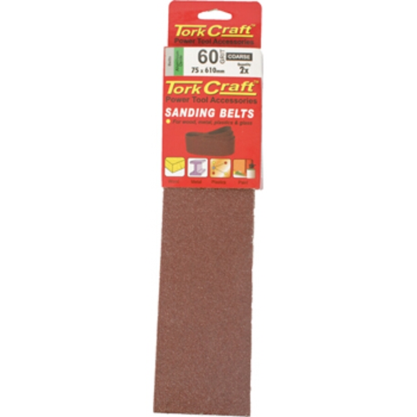 Tork Craft Sanding Belt 75 x 610mm 60Grit 2/Pack