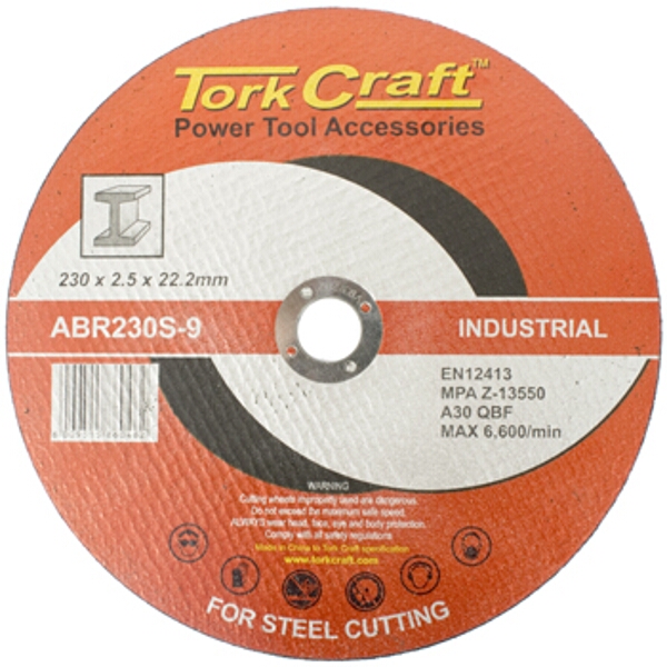 Tork Craft Cutting Disc Industrial Metal 230 x 2.5 x 22.2 mm