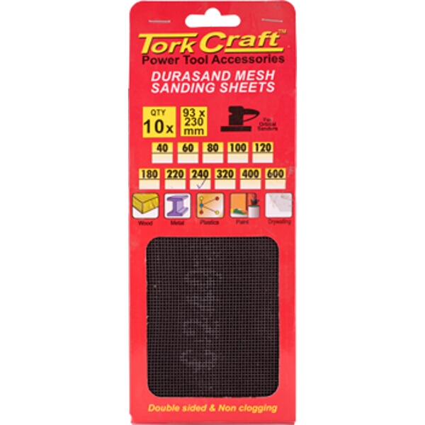Tork Craft Durasand Mesh Sanding Sheet 240Grit 93 X 230mm 10Pc Per Pack