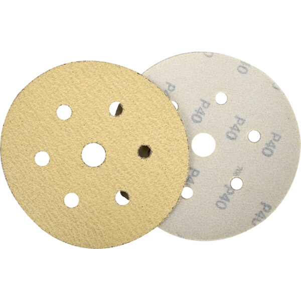 Tork Craft Gold Hook & Loop Disc (50 Pieces) 40 Grit 150mm X 6+1 Holes