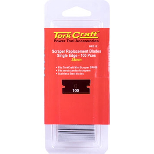 Tork Craft Scraper Replacement Blades 100Pc Per Pack 38mm
