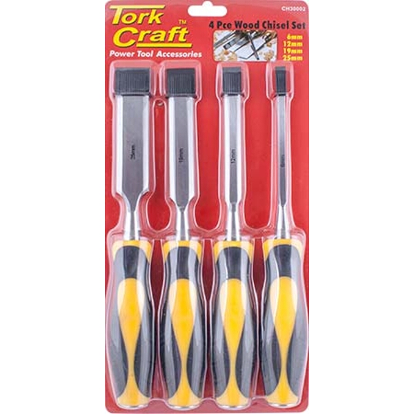 Tork Craft Chisel Set Wood 4 Piece In Blister