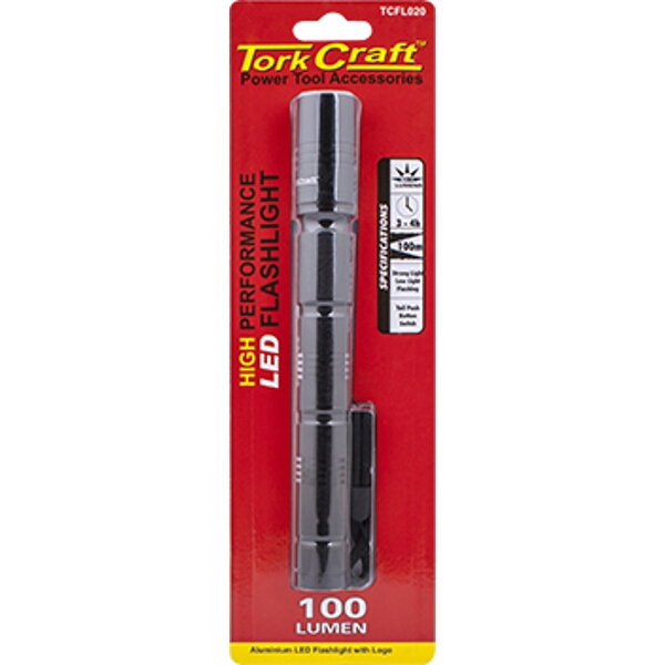 Tork Craft Torch Led Alum.100Lm Blk Use 3 X Aa Batteries Tork Craft