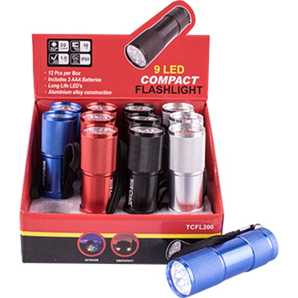 Tork Craft Torch Led Alum M/Col X12 Pdq Box Incl Aaa Batteries Tork Craft