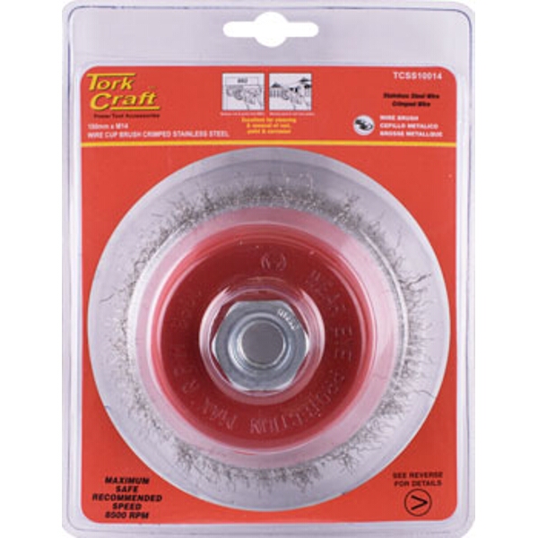 Tork Craft Wire Cup Brush 100 X M14 Crimped Stainless Steel TCW