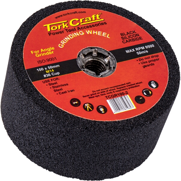 Tork Craft Grinding Wheel 100X50 M14 Bore – #36Cup – Angle Grinder