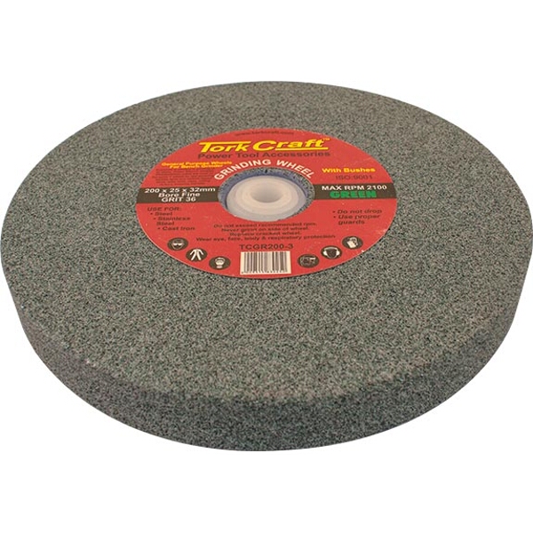 Tork Craft Grinding Wheel 200X25X32mm Green Coarse 36Gr