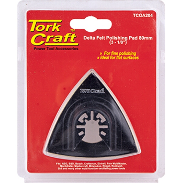 Tork Craft Quick Change Base & Arbor 80mm Delta Felt Polishing Pad