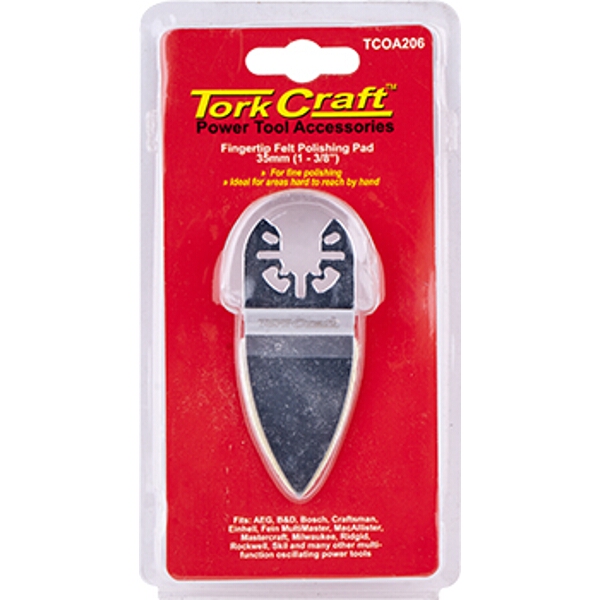 Tork Craft Quick Change Base & Arbor 35mm Fingertip Felt Polishing Pad