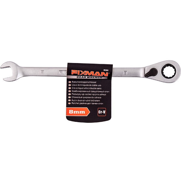 Fixman Reversible Combination Ratcheting Wrench 8mm