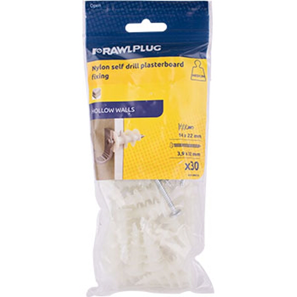 Rawlplug Nyl Self Drill Drywall Fixing X30-Bag
