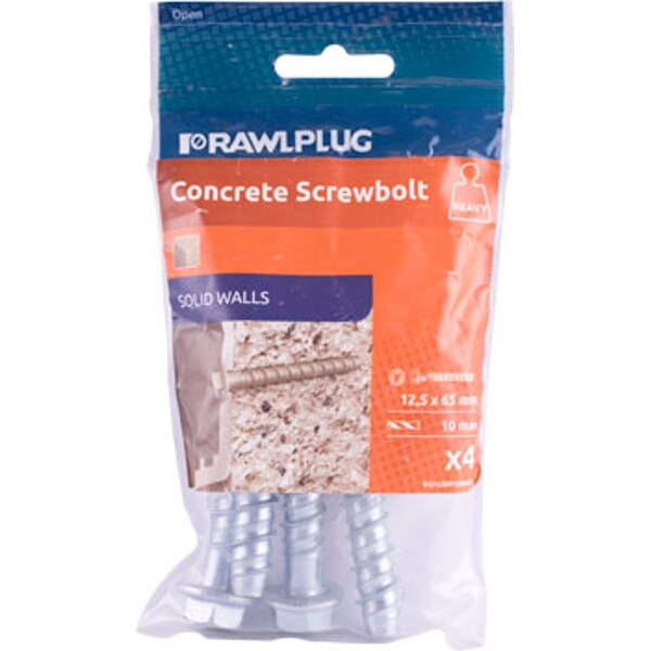 Rawlplug Concrete Screw Ancor R-Lx Hex With Flange Zinc Plated