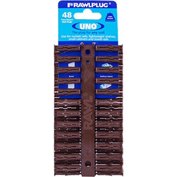 Rawlplug Universal Plug Brown 7mm X 30mm X48-Clip
