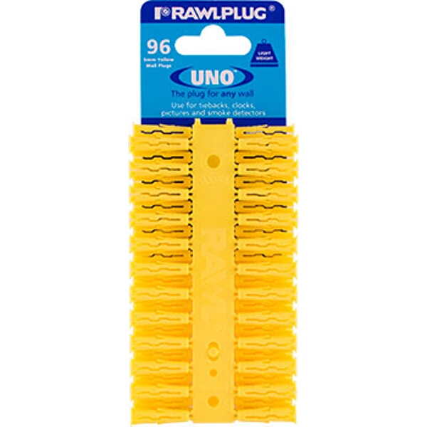 Rawlplug Uno Universal Plug Yellow 5mm 96 Per Clip