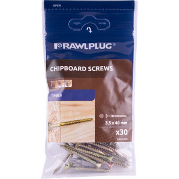 Rawlplug R-Ts Hardened Screw 3.5X40mm X30 Per Bag