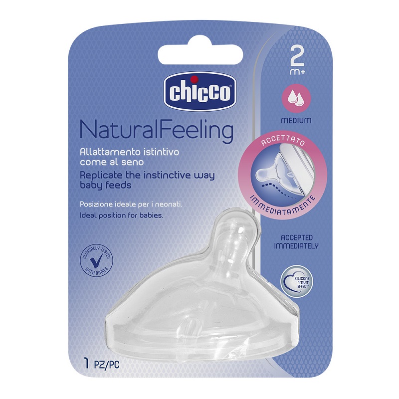 Chicco – Natural Feeling Teat 2M+ Medium Flow – Set Of 1