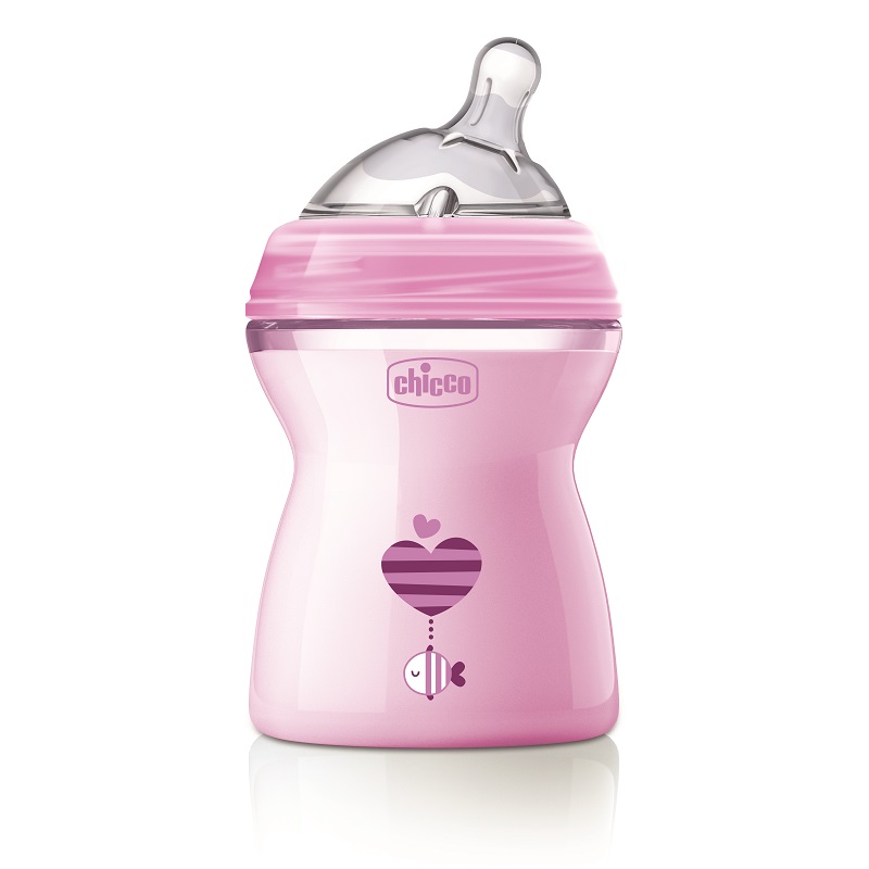 Chicco – Natural Feeling Coloured Bottles – 250ml – Pink