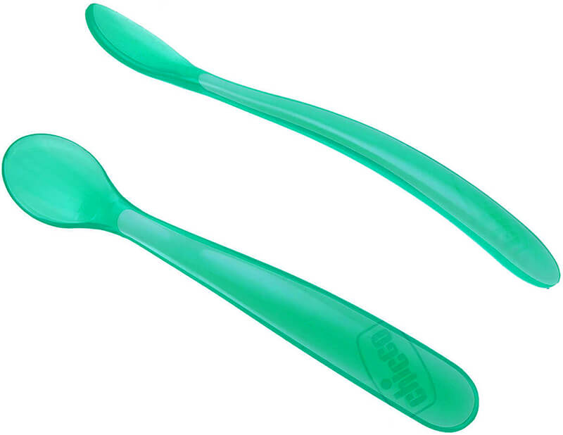 Chicco – Soft Silicone Spoon Bi-Pack – 6 Month – Blue