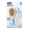 Chicco – Brush And Comb Natural Bristles – Blue Chicco – Brush And Comb Natural Bristles – Blue
