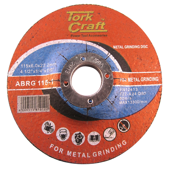 Tork Craft Grinding Disc For Steel 115 X 6.0 X 22.2mm