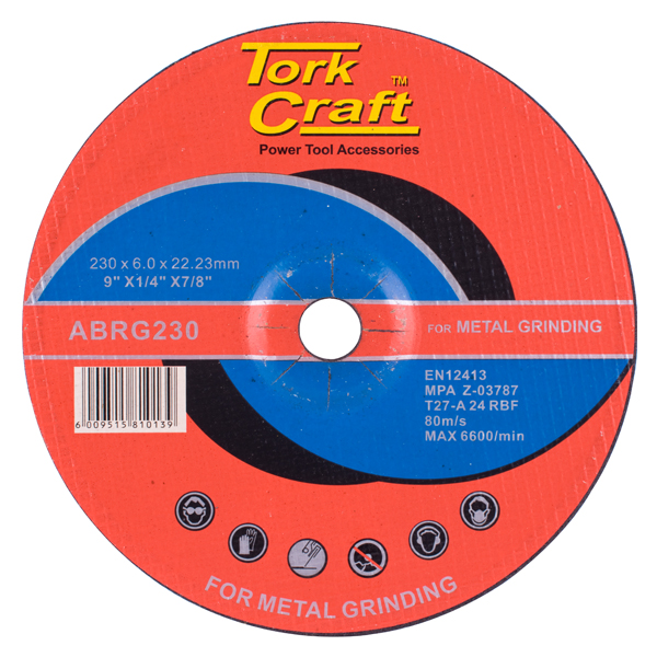 Tork Craft Grinding Disc For Steel 230 X 6.0 X 22.2mm