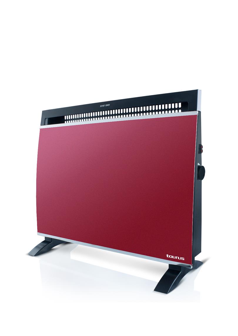 Taurus – Heater Electric Glass 2 Heat Settings – 1500W – Red