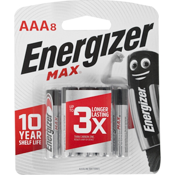 Energizer MAX Alkaline AAA Battery Card 8