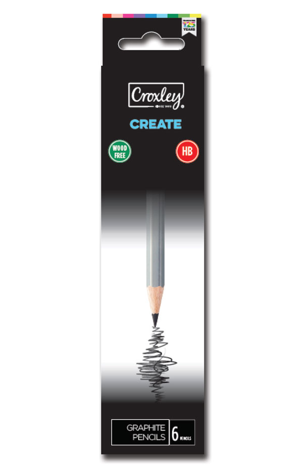 Croxley Create Woodfree HB Pencils 6 pack