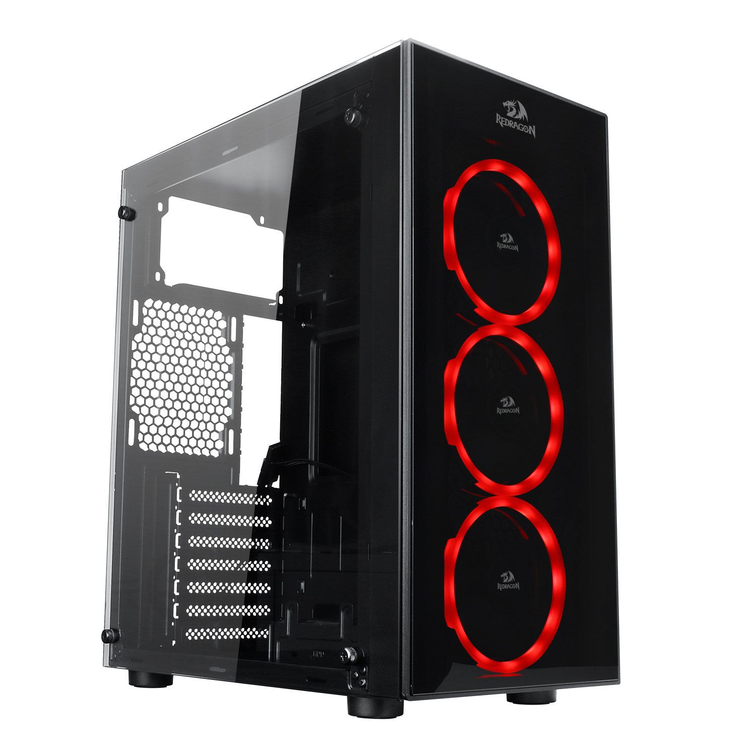 Redragon Thundercracker 3XRGB Led Temepered Glass Gaming Chassis – Black