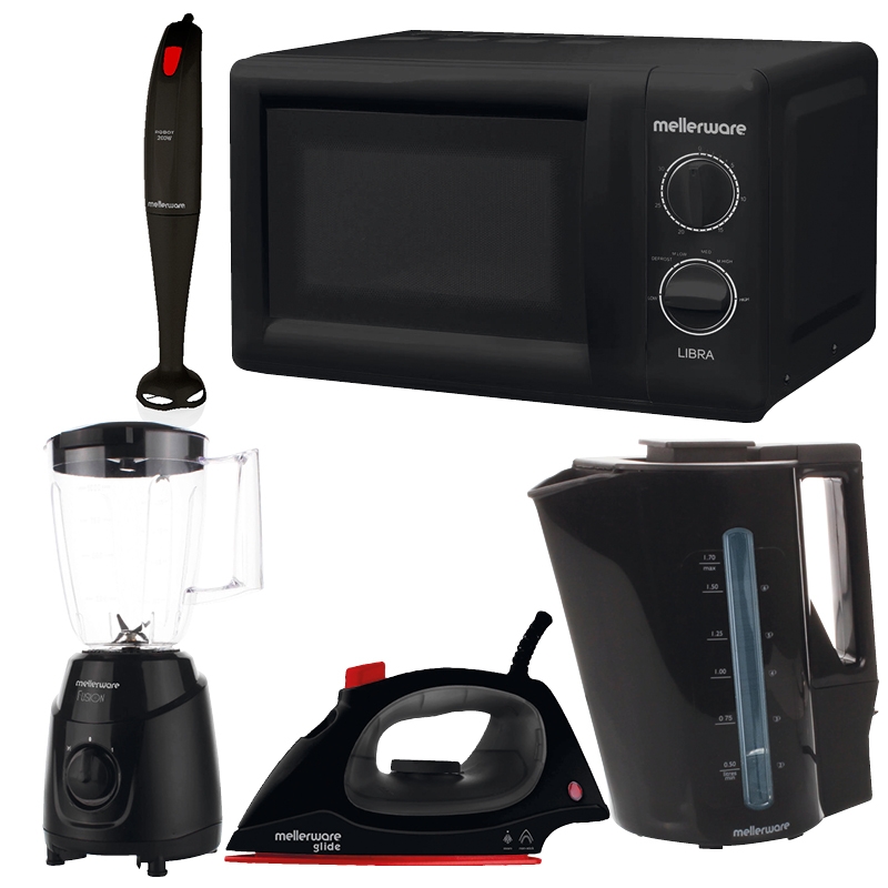 Mellerware 5 Piece Black Kitchen Set