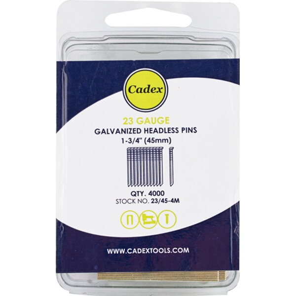 Cadex T45 Brad Nail 23G 45mm Galv 4000Pce